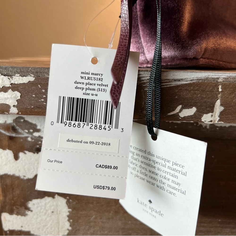 Kate Spade Mini Marcy Velvet Deep Plum Women's Bag - Picture 3 of 6